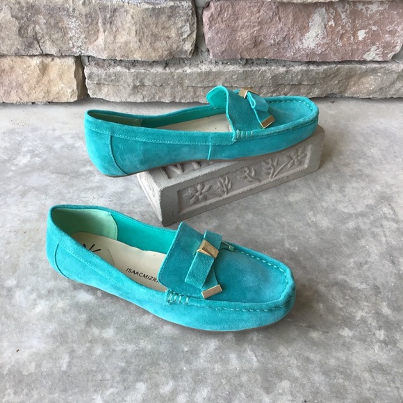 Isaac Mizrahi Shoes - iSAAC MIZRAHI LIVE Teal Leather Suede Loafer